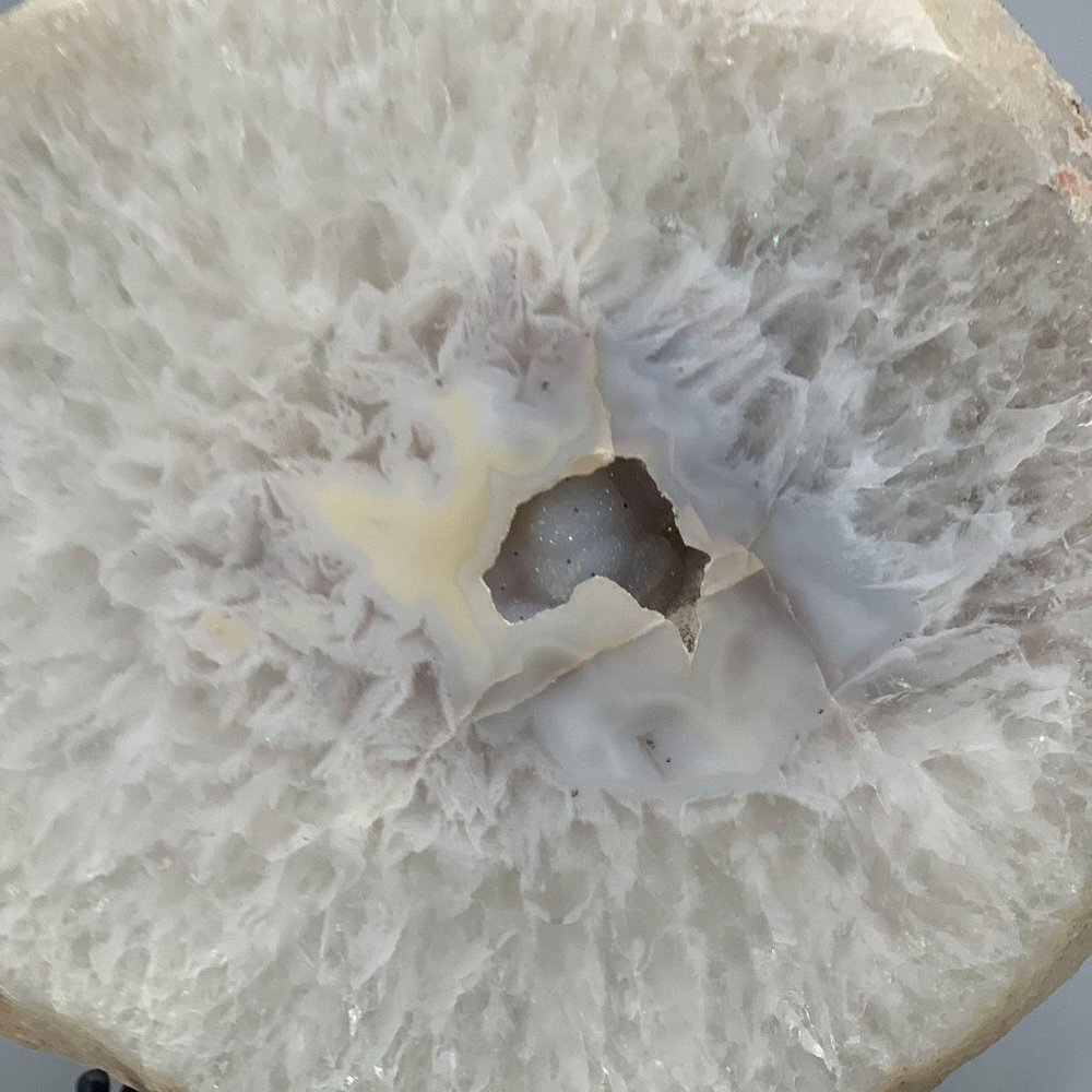 Agate Slice, Druzy Crystal Pocket, Large (D)